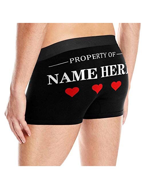 Custom Men's Boxer Briefs, Personalized Property of Name Underwear, Funny Gift for Men