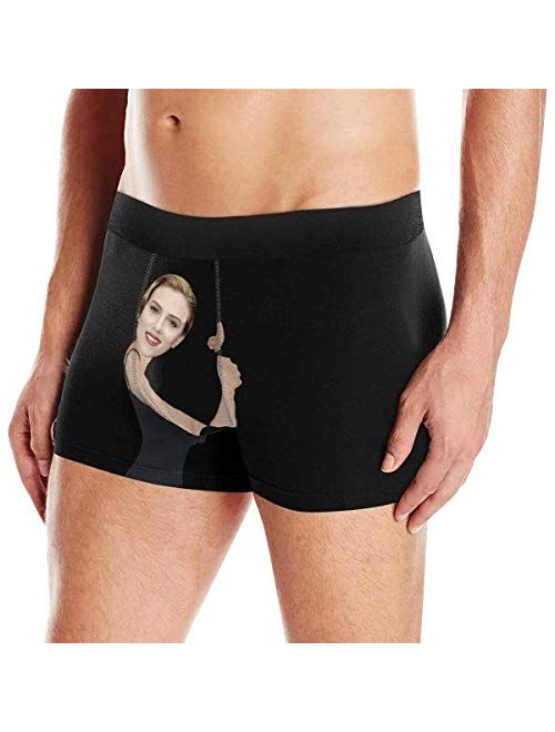 Custom Men Boxers Funny Face Novelty Couples Underwear Girlfriend or Wife Hug Print Briefs Panties Photo for Men(S-XXL)