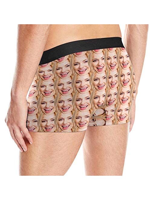 Custom Men's Boxer Briefs Printed with Funny Photo Face Unlimited Rides for Her