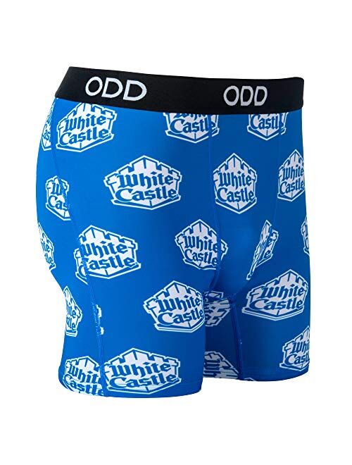 Odd Sox Men's Novelty Underwear Boxer Briefs, White Castle Logo, Funny Graphic Prints