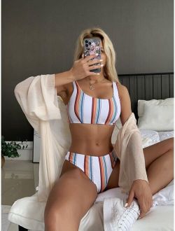 Striped Bikini Swimsuit