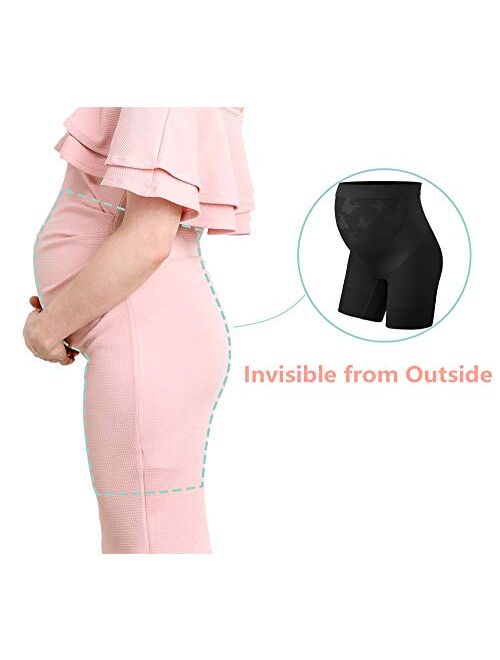 “Baby Bump” Premium Maternity Shapewear, High Waisted Mid-Thigh Pregnancy Underwear Prevent Chaffing Soft Adominal Support