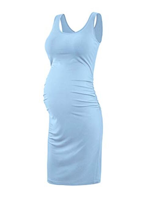 KIM S Women's Maternity Casual Dresses S-XXL, Sleeveless Bodycon Dress