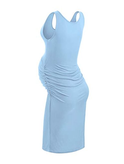 KIM S Women's Maternity Casual Dresses S-XXL, Sleeveless Bodycon Dress