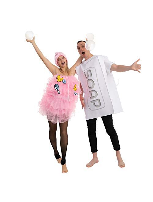 Loofah and Soap Costume for Adult Group or Couples, Halloween Dress Up, Role-play, Carnival Cosplay