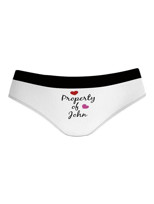Custom Boxers Briefs for Men Boyfriend, Personalized Novelty Funny Underwear Property of with Your Name Black