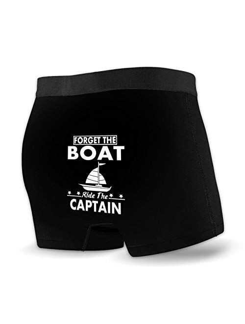 Forget The Boat Ride The Captain Mens Underwear Funny Print Boxer Brief with Comfort Waistband
