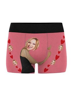 Personalized Mens Photo Boxer Briefs, Face on Novelty Shorts Underpants for Boyfriend Husband All Mine
