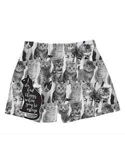 BRIEF INSANITY Boxer Briefs for Men and Women | Animal Cat Print Boxer Shorts - Funny, Humorous, Novelty Underwear