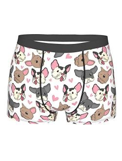 Antkondnm Bulldog Pattern Little Puppy Funny Boxer Briefs Print Underwear for Men Custom