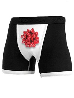 NDS Wear - Mens Sexy Boxer Brief Red Bow Present Underwear for Men