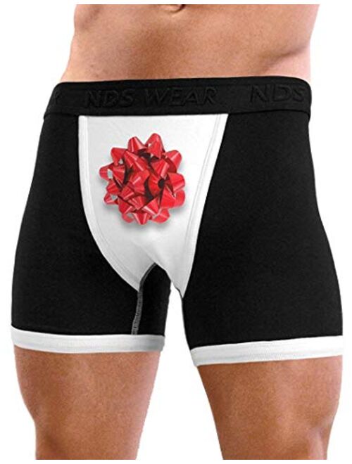NDS Wear - Mens Sexy Boxer Brief Red Bow Present Underwear for Men