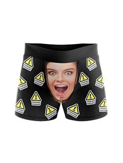 Custom Boxers for Men with Face Hug Personalized Christmas Underwear for Men Funny Gag Gift