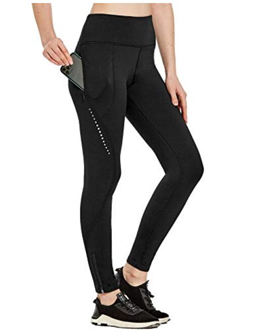 FitsT4 Thermal Fleece Lined Cycling Tights Winter Hiking Leggings Running Workout Pants for Women Cold Weather w Zip Pockets