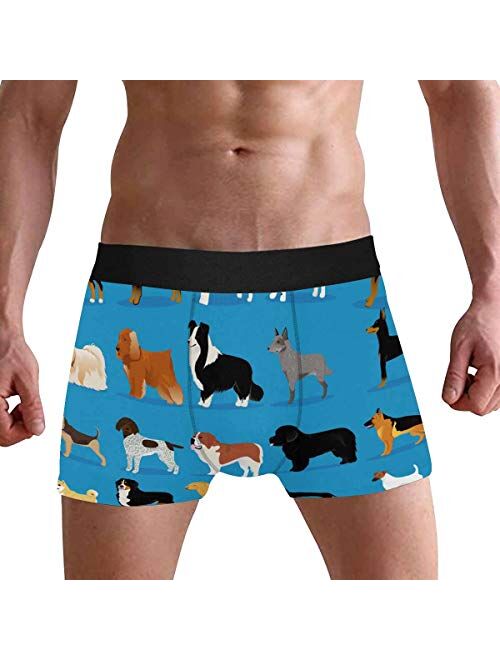 InterestPrint All Over Print Breathable Brief Underwear for Mens Juniors Set of Dogs