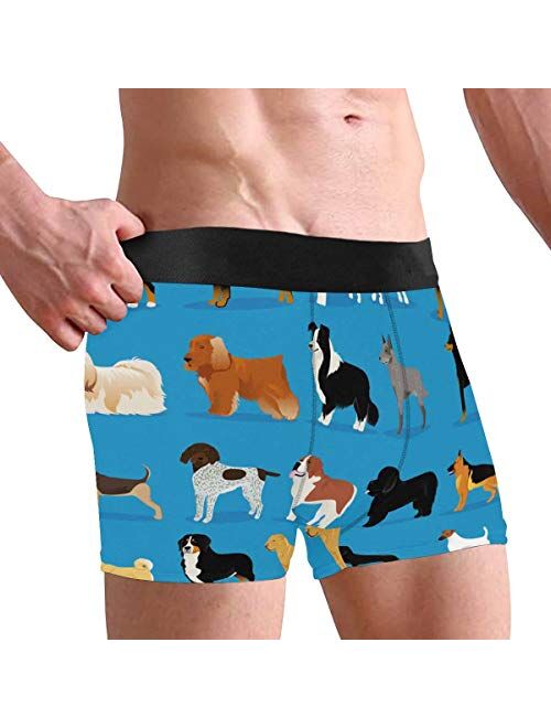InterestPrint All Over Print Breathable Brief Underwear for Mens Juniors Set of Dogs