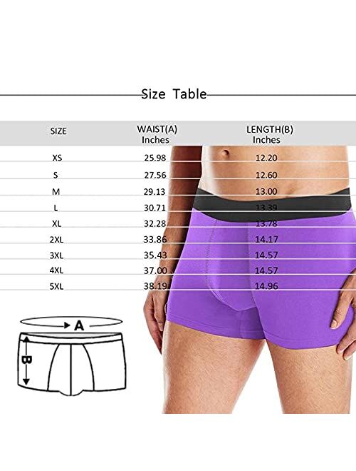 Custom Seamless face Men's Boxer Brief Underwear With Personalized Name Text on Waistband