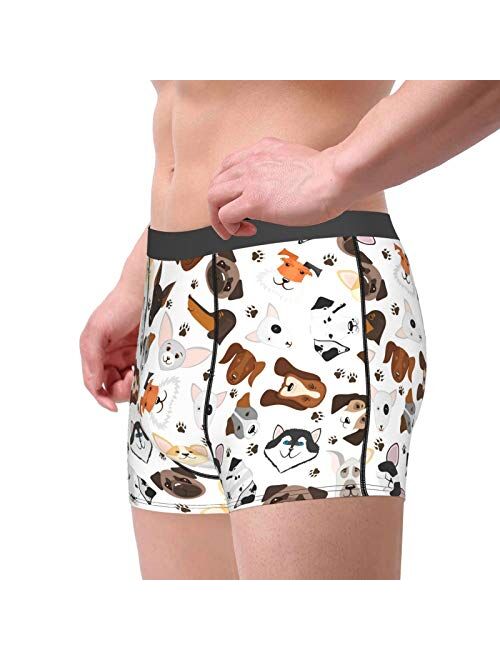 Cute Puppy and Dog Mixed Breed Funny Boxer Briefs Print Underwear for Men Custom