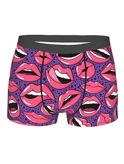 Antkondnm Lips Funny Boxer Briefs Print Underwear for Men Custom