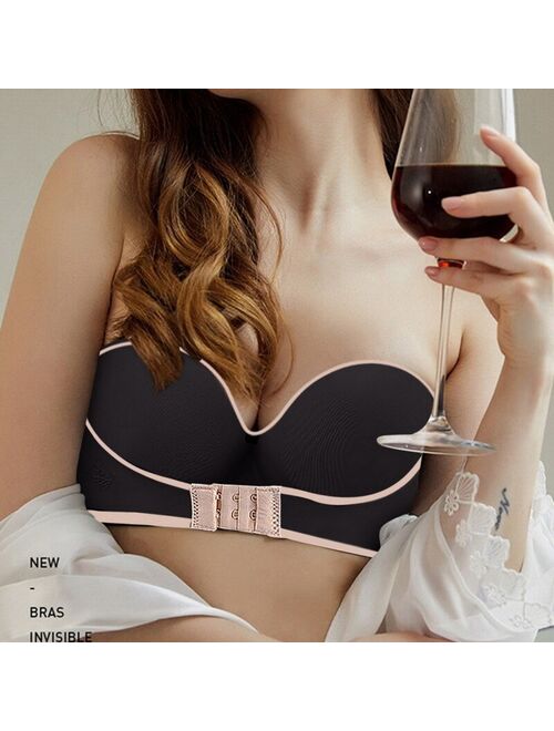 2021 New Women Invisible Bra Front Closure Bras Sexy Push Up Bra Underwear Sexy Lingerie For Female Brassiere Strapless Seamless