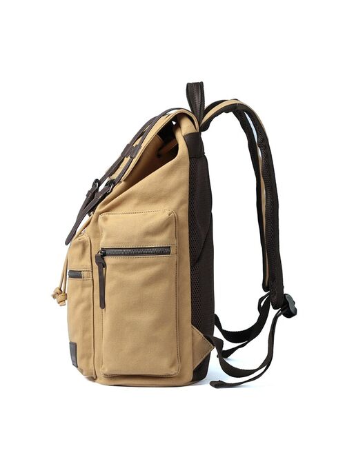 Canvas Backpack Men's 15 Inch Laptop Backpack Multifunction Unisex Vintage Casual Rucksack Travel Bags Schoolbag Student  Mochia
