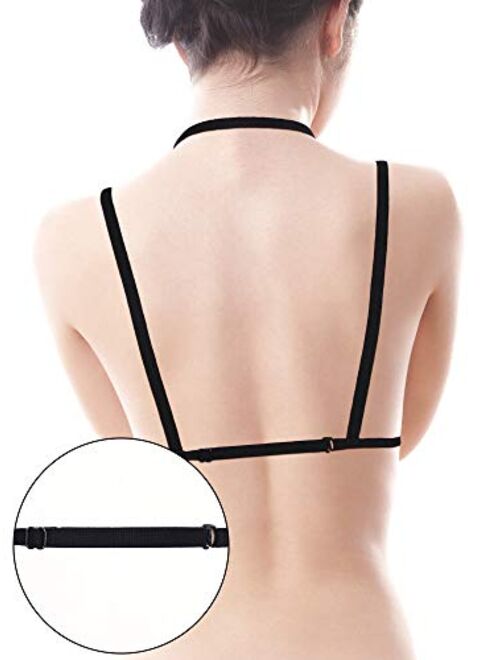 Boao 3 Pieces Women Strappy Harness Hollow Out Cage Bra Cupless Lingerie for Women Girls Supplies
