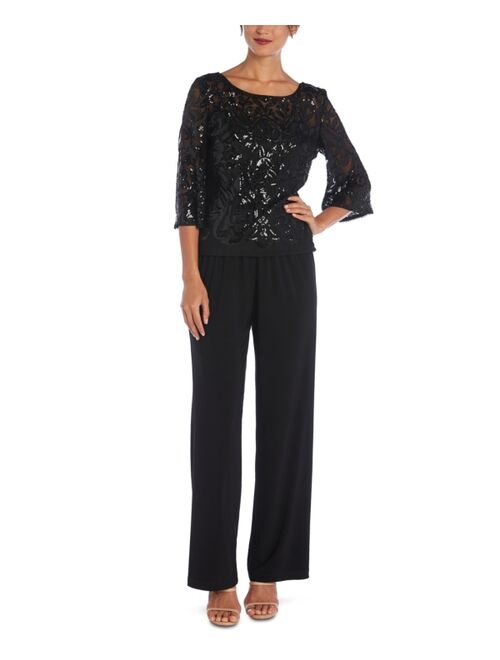 R&M Richards R & M Richards Sequinned Bell-Sleeve Top