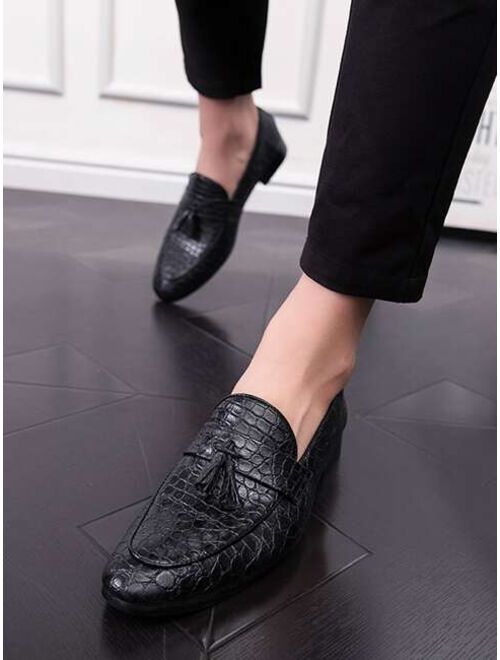 Crocs Men Croc Embossed Tassel Decor Loafers