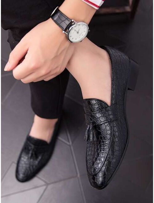 Crocs Men Croc Embossed Tassel Decor Loafers