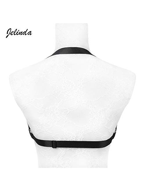 Women Hollow Out Strap Crop Top Harness Bra Elastic Cup-Less Cage Bra