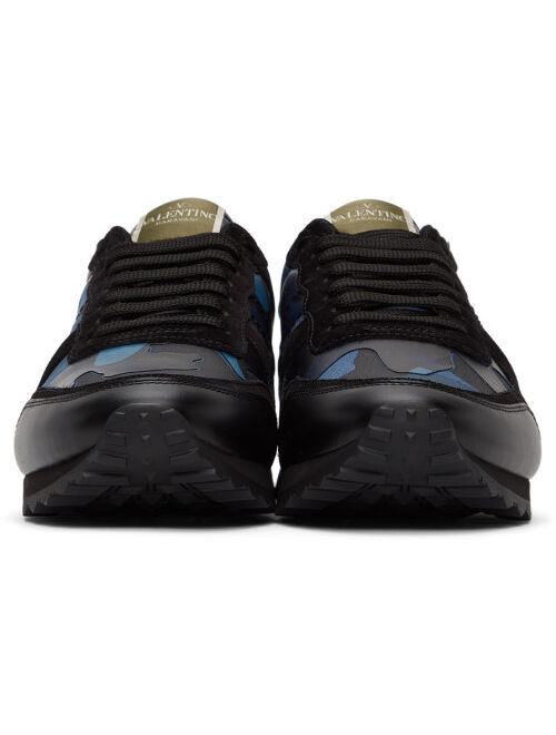 Valentino Blue & Black Camo Rockrunner Sneakers