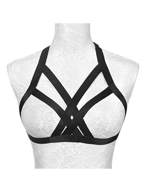 Buy Jelinda Women Harness Elastic Cupless Cage Bra Hollow Out