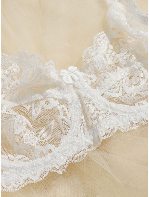 Shein Floral Lace Underwire Bra Set - 2 Pack