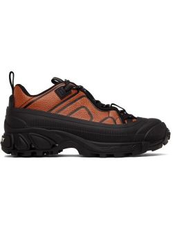 Black & Orange Leather Arthur Sneakers