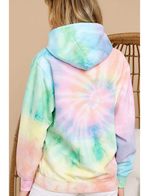YOCUR Womens Tie Dye Hoodie Teen Girls Cute Ombre Sweatshirt Casual Loose Trendy Pullover Tops