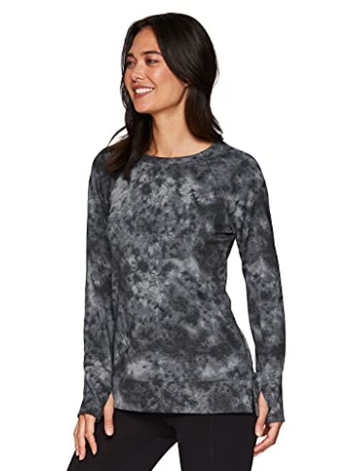 RBX Active Women's Fashion Athleisure Long Sleeve French Terry Lightweight Pullover Sweatshirt