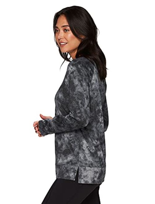 RBX Active Women's Fashion Athleisure Long Sleeve French Terry Lightweight Pullover Sweatshirt