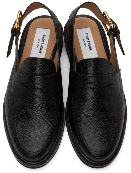 Thom Browne Black Slingback Micro Sole Penny Loafers