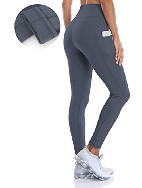 ATTRACO Thermal Fleece Lined Leggings Women High Waisted Winter Yoga Pants with Pockets
