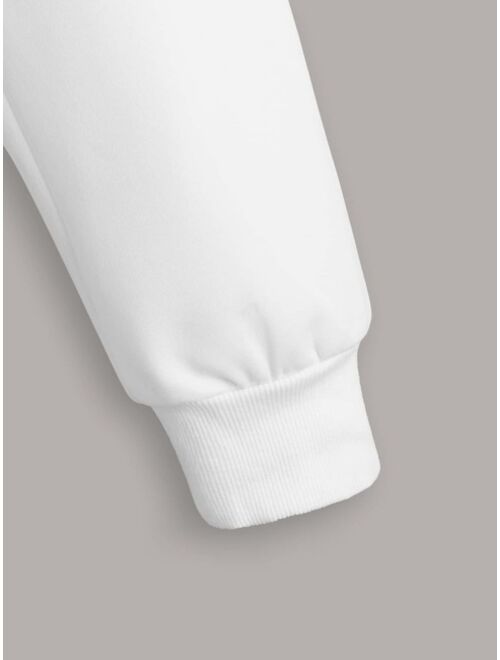 SHEIN Solid Zip Up Bomber Jacket