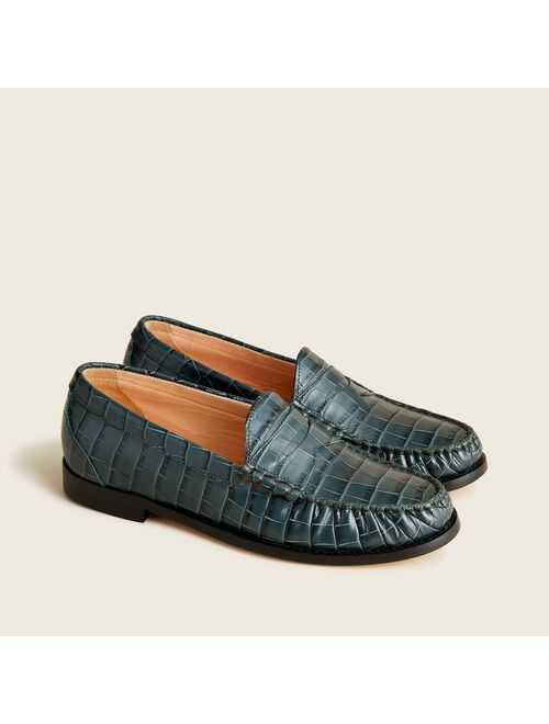 J.Crew Winona loafers in croc-embossed leather