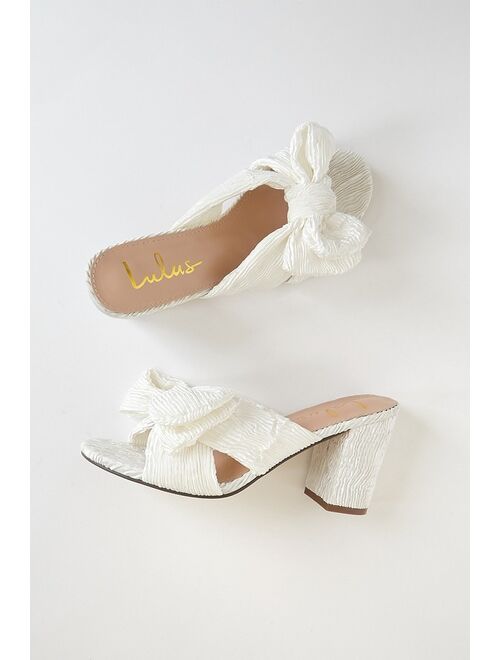 Lulus Dorothea Rose Gold Knotted High Heel Sandals