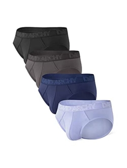 Men's Underwear Bamboo Rayon Breathable Super Soft Comfort Lightweight Briefs With Fly in 4 Pack