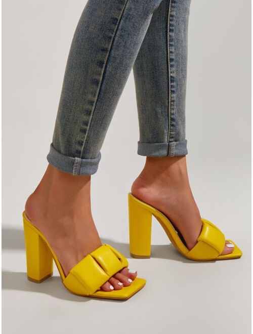 Shein Minimalist Ruched Design Sandal Mules