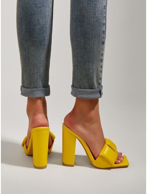 Shein Minimalist Ruched Design Sandal Mules