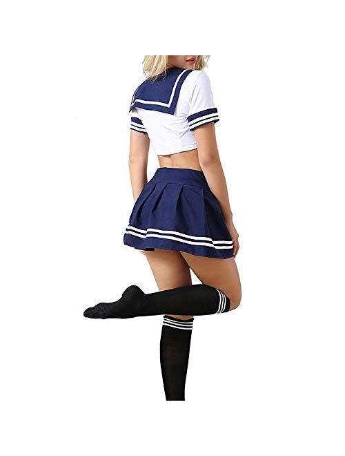School Girl Outfit Lingerie Sexy Schoolgirl Costume Kawaii Anime Cosplay Lingerie Naughty Japanese Uniform Stockings