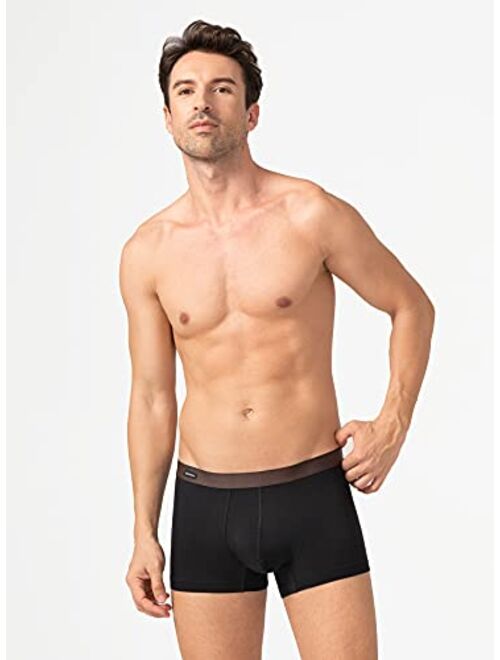 DAVID ARCHY Men's Underwear Bamboo Rayon Breathable Trunks Basic Solid Super Soft Underwear in 4 Pack No Fly