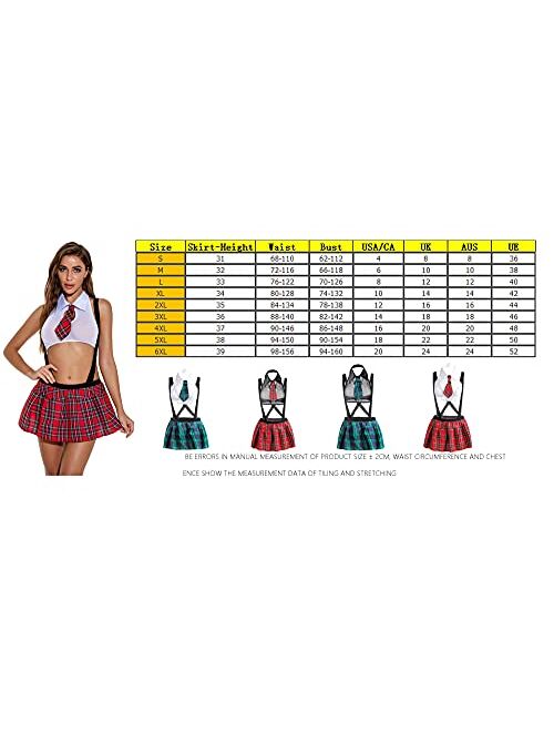 DRYUDJU Naughty School girl Lingerie for Women Plus Size 4XL 6X Sexy Schoolgirl Lingerie Cosplay Outfits Roleplay Costume Set