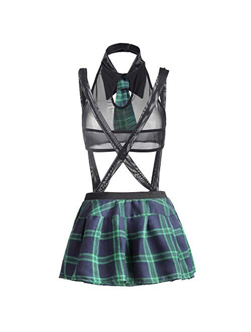DRYUDJU Naughty School girl Lingerie for Women Plus Size 4XL 6X Sexy Schoolgirl Lingerie Cosplay Outfits Roleplay Costume Set