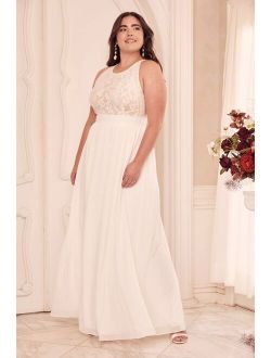Forever and Always White Lace Maxi Dress